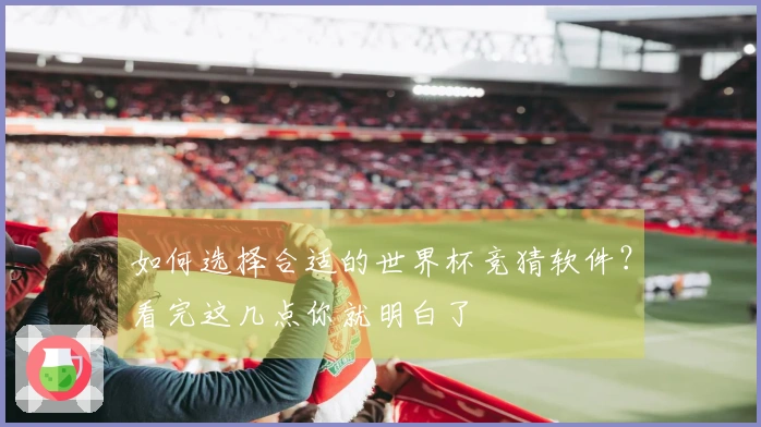 如何选择合适的世界杯竞猜软件？看完这几点你就明白了